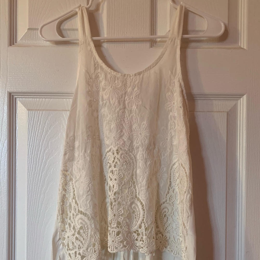 White lace tank top
